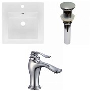 AMERICAN IMAGINATIONS 16.5" W 1 Hole Ceramic Top Set In White Color, Overflow Drain Incl. AI-29811